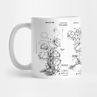 Drummer Gift Drum Set Patent Blueprint Mug